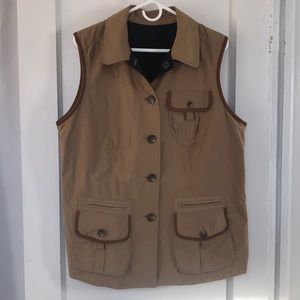 R.L. Reversible FieldVest, Black/Tan, Leather Trim